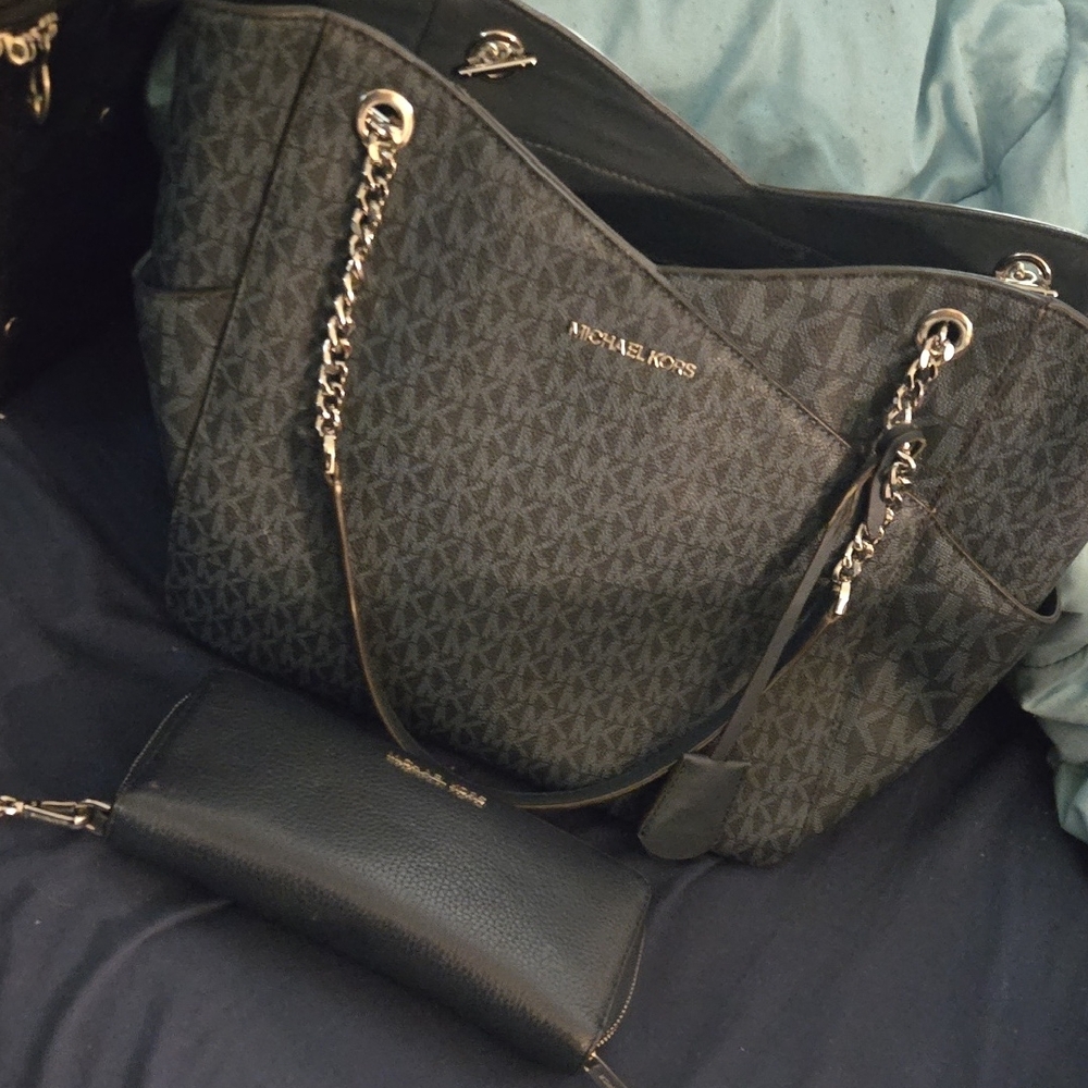 Michael Kors Black Monogram Shoulder Bag
